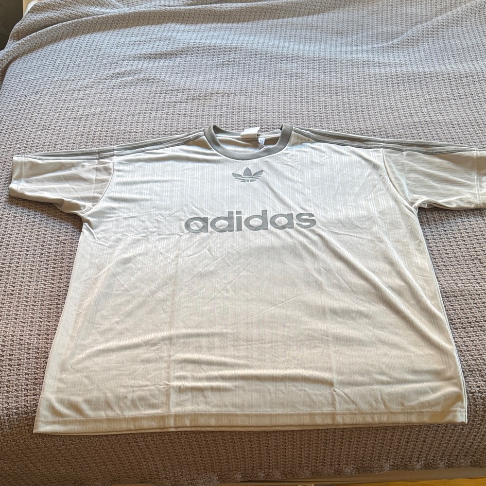 Adidas Men's Light Gray Jersey 3 stripe